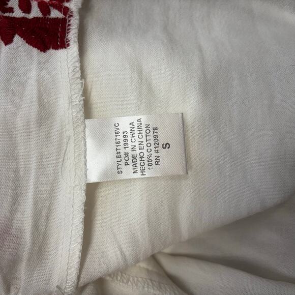 VICI Eyelet sleeve white embroidered 100% cotton tank size Small - Picture 7 of 7